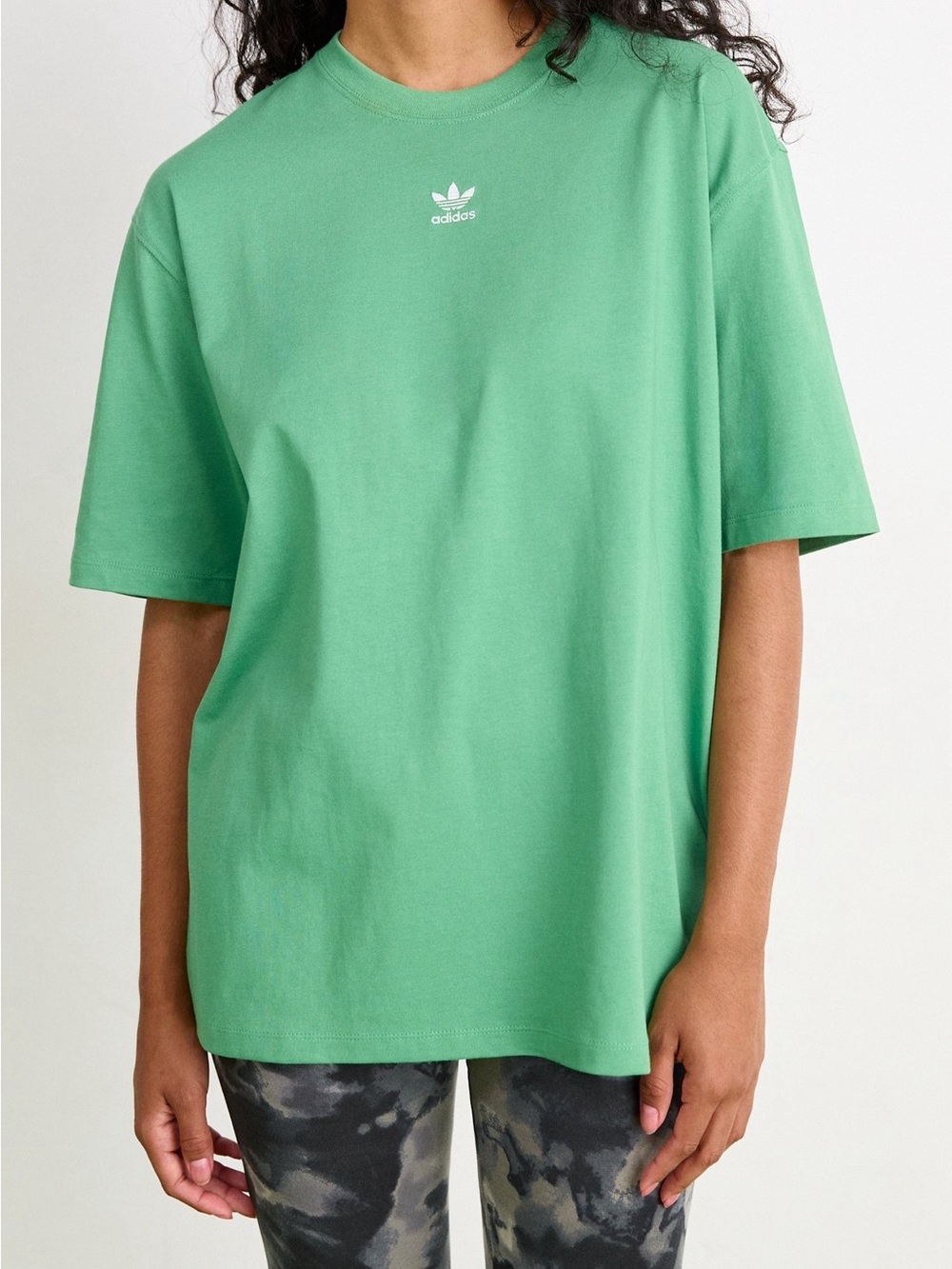 Adidas Mint Green oversized Crewneck Sweatshirt with Trefoil Logo